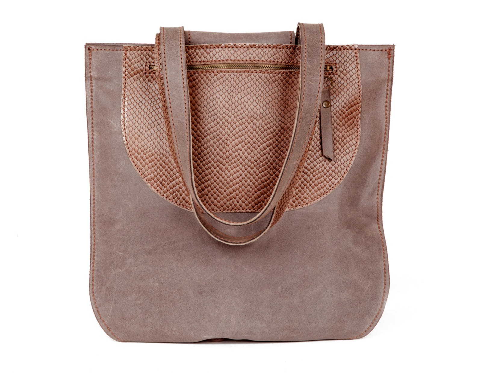 Gray Leather Bag Leather Tote Bag Gray Shoulder Bag Gray Etsy