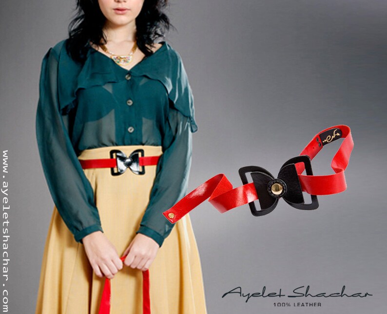 Leather Bow Belt Black Bow Belt Dress Bow Belt Women Etsy