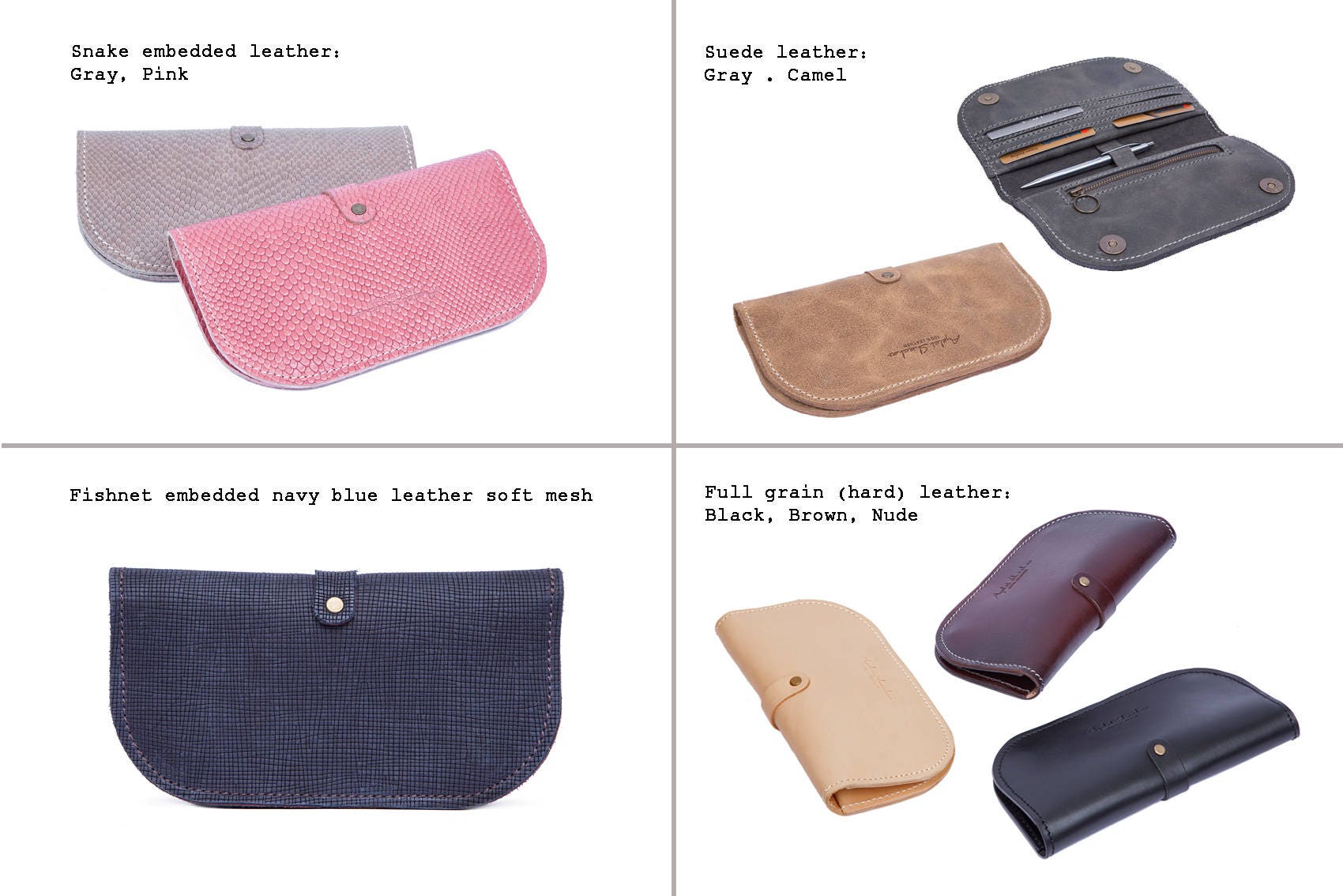 Special gray leather wallet for a women Women Wallet Etsy