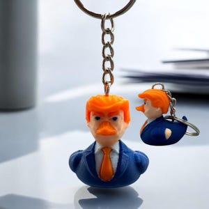 Donald Trump Duck keychain - Duck Figurine keychain  3D printed Collectible Ducky - Duckie keychain