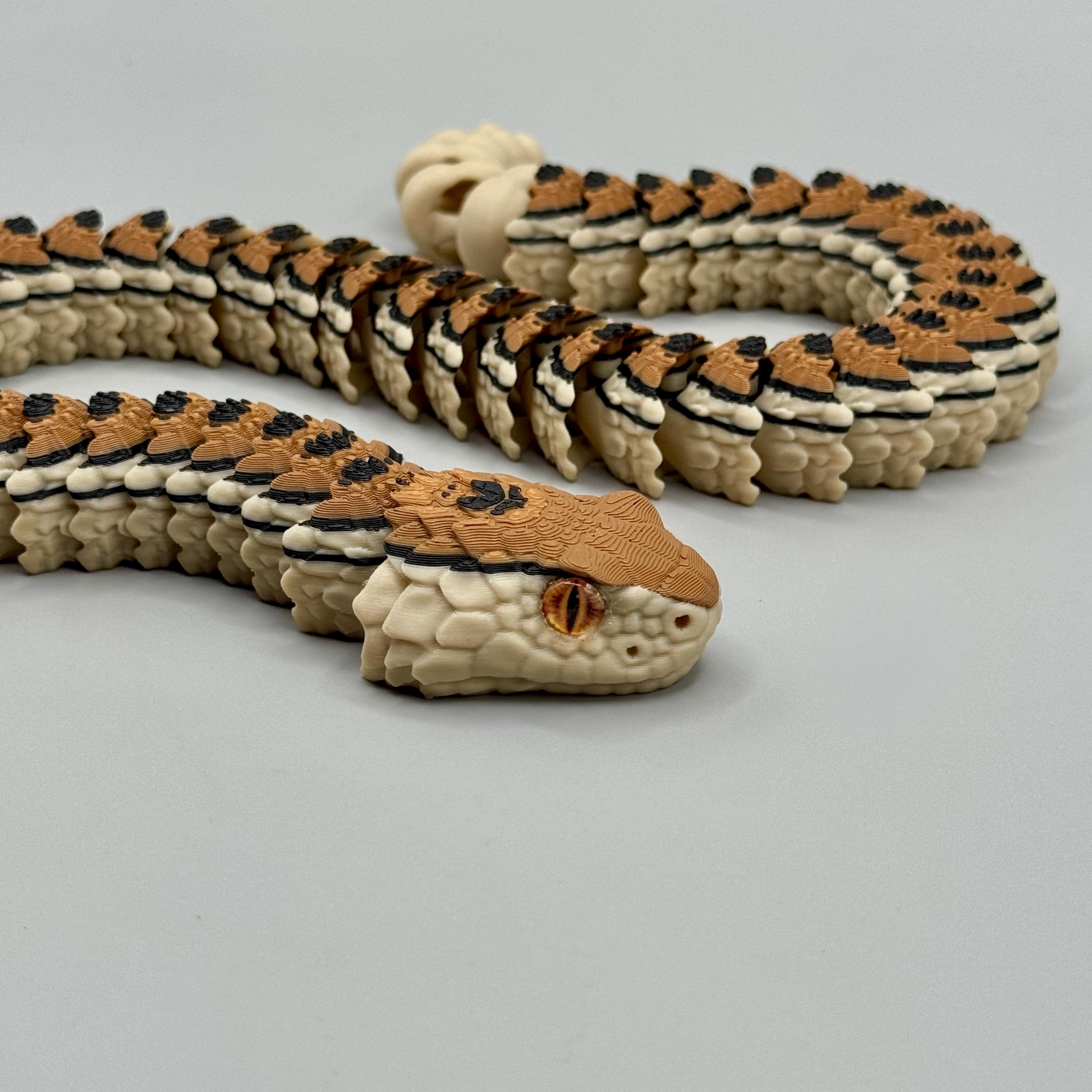 thumbnail image 2 of Rattlesnake Articulated Fidget Sensory Desk Art Mouth Opens And Closes... 2 of 14