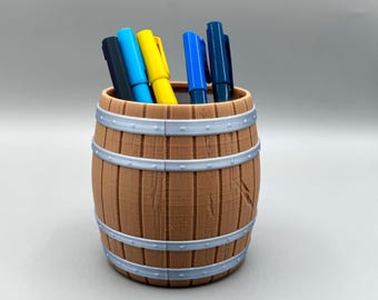 Barrel Pencil Holder - Planter 3D Printed