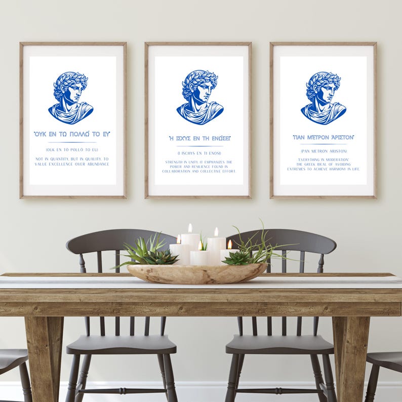 Greek Phrase Art Print Set, Ancient Greece Decor (digital Download) - Etsy
