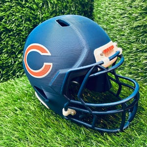 Chicago Bears 3D Printed Mini Football Helmet: Collectible - Memorabilia - Gift for Bears Fans - Desk Decor - Man Cave Display