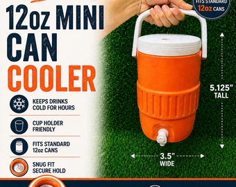 Custom 12oz Standard Mini Can Cooler, 3D Printed Holder, Personalized Drink Cooler