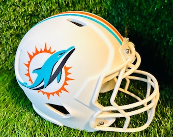3D Printed Miami Dolphins Mini Helmet: Collectible - Memorabilia - Sports - Football - Man Cave