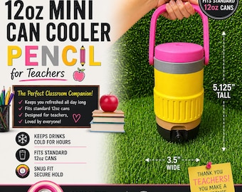 Ultimate 12oz Standard Mini Can Cooler "Pencil", 3D Printed Holder, Custom Drink Cooler