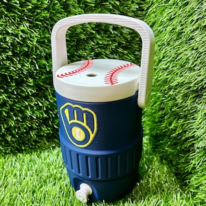 Milwaukee Brewers Baseball Fan Mini Can Cooler, 3D Printed Holder, Tailgate Drink Carrier image 2