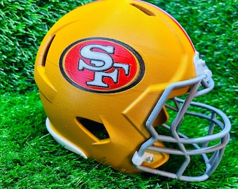 Mini casco de San Francisco impreso en 3D: coleccionable, recuerdos, deportes, fútbol y man cave