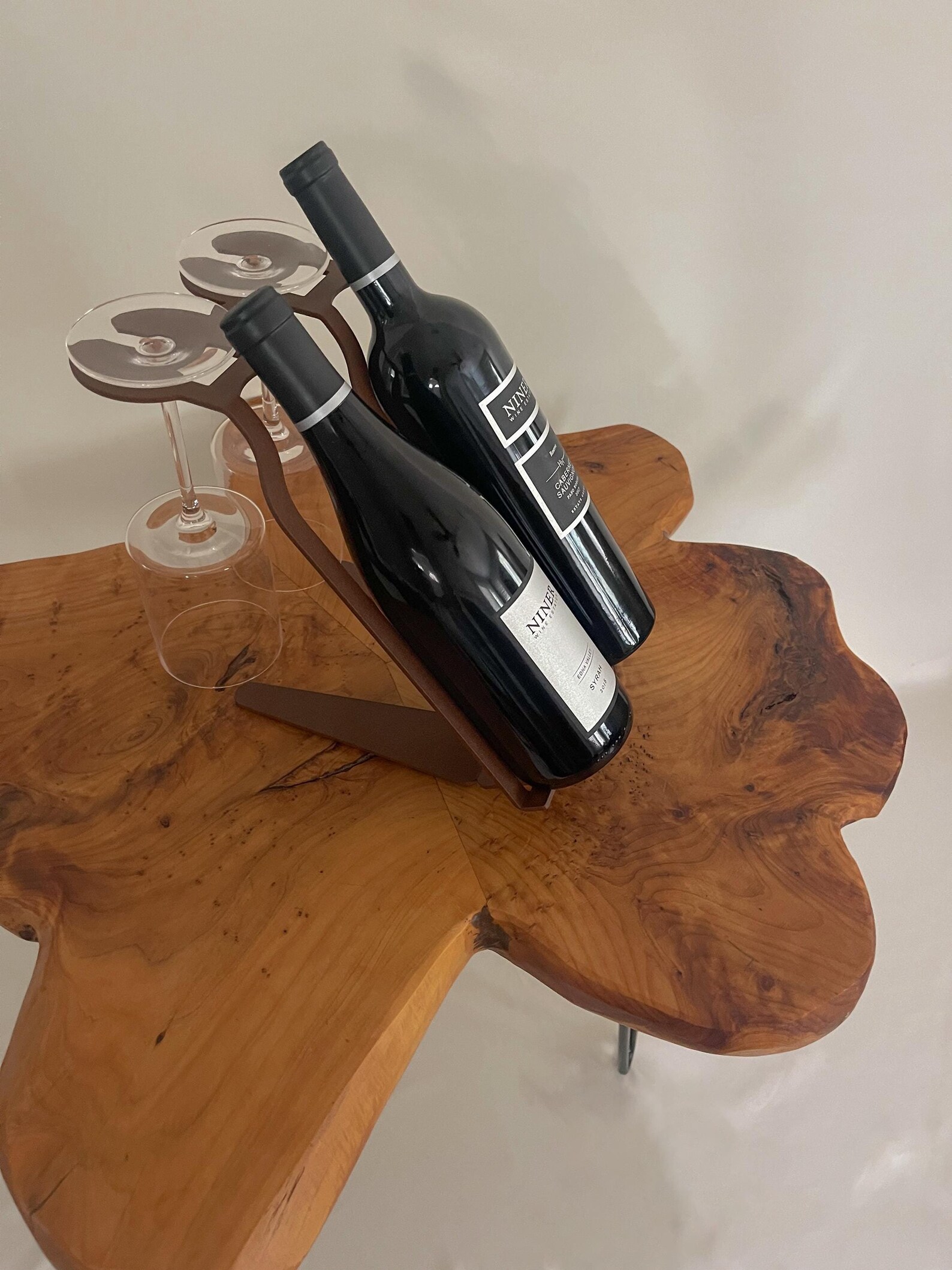 Venetian Freestanding Wine Rack - Holds 2 Bottles and 2 Glasses ...