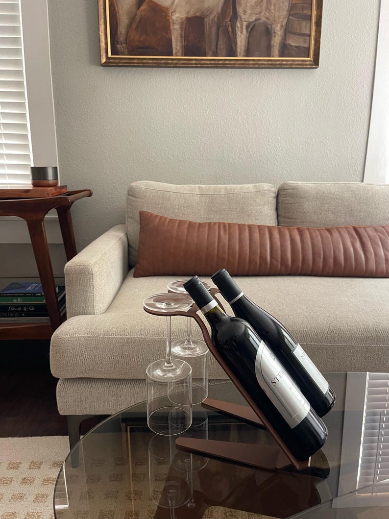 Venetian Freestanding Wine Rack - Holds 2 Bottles and 2 Glasses ...