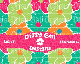 Groovy Flowers retro naadloos