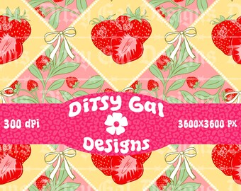 Naadloze Strawberry Bow-collage
