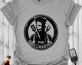 Grillmaster T-shirt: Distressed BBQ Graphic Tee, Chef Gift - Bold BBQ Pitmaster Tee – Gift for Grill Kings