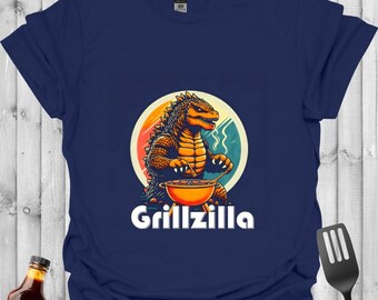 Grillzilla BBQ T-Shirt: Funny Godzilla Grilling Tee