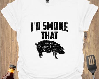 Jag skulle röka den grisen T-shirt – Rolig BBQ-älskare-gåva