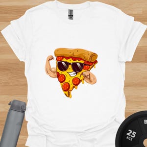 Made With Strong Flour Pizza | Funny Fitness T-Shirt | Gym Humour Tee | Workout Motivation Shirt