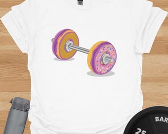 Donut Barbell Gym T-Shirt: Funny Fitness Gift