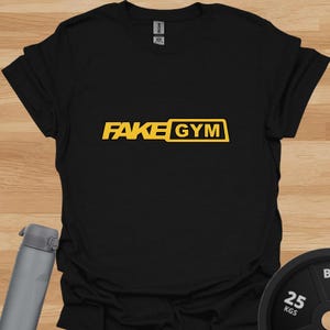 Funny &quot;Fake Gym&quot; T-Shirt: Parody Workout Tee