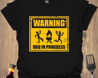 Funny BBQ in Progress T-Shirt: Grill Master Dad Tee