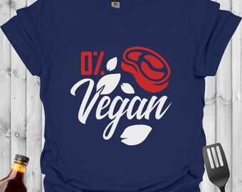 Maglietta 0% vegana: divertente maglietta per gli amanti della carne alla griglia