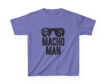 Macho Man Inspiriert Kinder T-Shirt | Retro Wrestling Graphic Tee | Lustiges Kinder-Shirt