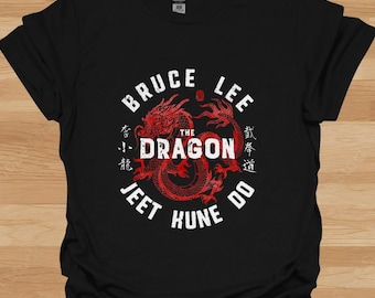 Op Bruce Lee geïnspireerd Jeet Kune Do T-shirt - Retro Martial Arts-T-shirt - cadeau fan kungfufilm