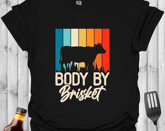 Body By Brisket T-Shirt – Vintage Retro BBQ Humour