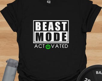 Beast Mode Activated T-Shirt: Funny Gym Workout Tee