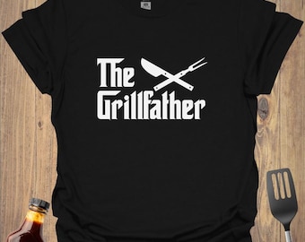 The Grillfather BBQ-T-shirt – Funny Grill Master T-shirt – Dad BBQ-cadeau