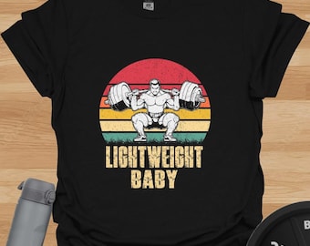 Camiseta infantil "Leve como uma criança" | Camiseta divertida para fitness | Camiseta com humor para academia | Camiseta motivacional para treino