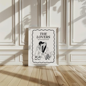 the lovers wlw edition art print | lesbian wall art | romantic lesbian couple art | lgbtq art | queer wall art | lesbian tarot poster | lgbt