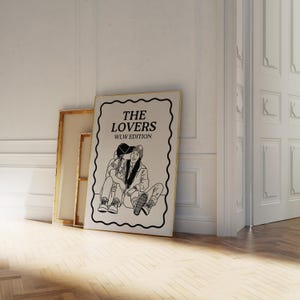 the lovers wlw edition art print | lesbian wall art | romantic lesbian couple art | lgbtq art | queer wall art | lesbian tarot poster | lgbt