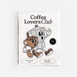 コーヒー クラブ キッチン プリント | キッチン ポスター | コーヒー ポスター | キッチン プリント | コーヒー ラバー クラブ ギフト | コーヒー バー ウォール アート | コーヒー アート |