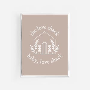 Impresión de Love Shack / Póster inspirado en B52 / Arte mural con letras de canciones minimalistas / Impresiones de arte neutrales / Impresión retro de los años 80 y 90 / Impresiones de arte preppy