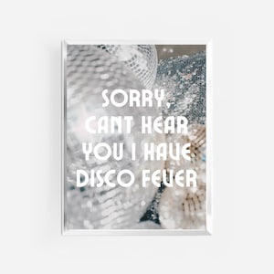 Impresión de fiebre disco / Impresión de bola de discoteca vintage / Póster de fiebre disco / Arte de pared divertido / Impresiones retro de moda / Impresión de los años 70 y 80 / Impresión de bola de discoteca