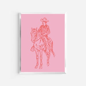 cowboy print | western wall art decor | cowgirl print | pink wall art | trendy preppy decor | dorm prints | western wall art retro country |