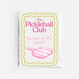 pickleball club print | sports poster | trendy preppy aesthetic prints | pickleball poster | pickleball gift | retro vintage sporty print