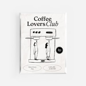 コーヒー クラブ キッチン プリント | キッチン ポスター | コーヒー ポスター | キッチン プリント | コーヒー ラバー クラブ ギフト | コーヒー バー ウォール アート | コーヒー アート |