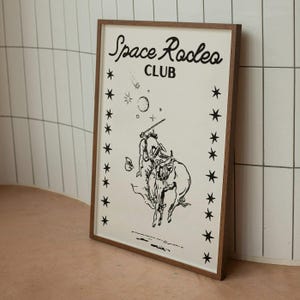space rodeo club print | cowgirl poster | trendy cowgirl western vintage aesthetic print | cosmic cowgirl club art | western cowboy art |