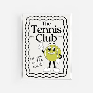 tennis club print | sporty prints | retro vintage trendy preppy aesthetic prints | tennis poster | tennis gifts | racquet club prints |