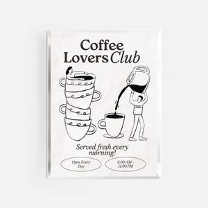 コーヒー クラブ キッチン プリント | キッチン ポスター | コーヒー ポスター | キッチン プリント | コーヒー ラバー クラブ ギフト | コーヒー バー ウォール アート | コーヒー アート |