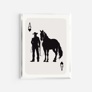 cowboy playing card print | vintage retro cowboy | rodeo cowboy | western print | cowgirl prints | trendy aesthetic | western decor |