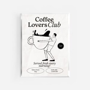 コーヒー クラブ キッチン プリント | キッチン ポスター | コーヒー ポスター | キッチン プリント | コーヒー ラバー クラブ ギフト | コーヒー バー ウォール アート | コーヒー アート |