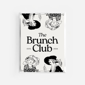 de brunchclubprint | retro vintage keukenkunst | keukenposter | print karrenwagen | print ontbijtclub | handgetekend keukendecor |
