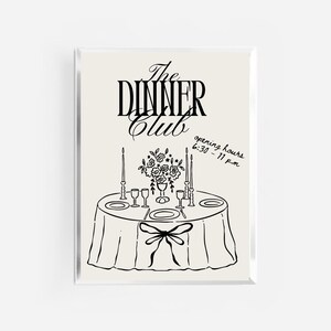 print dinerclub | retro vintage keukenkunst | keukenposter | print karrenwagen | print meisjesdiner | handgetekend keukendecor | neutrale kunst