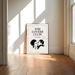 the lovers print | tarot card print | music lyrics album print | trendy aesthetic preppy dorm apartment art | cute vintage retro print |