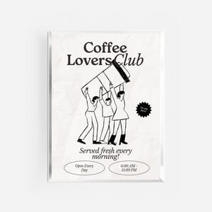 コーヒー クラブ キッチン プリント | キッチン ポスター | コーヒー ポスター | キッチン プリント | コーヒー ラバー クラブ ギフト | コーヒー バー ウォール アート | コーヒー アート |