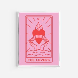 the lovers print | tarot print | swiftie inspired poster | lyrics music prints | preppy dorm apartment art | lovers print | trendy poster