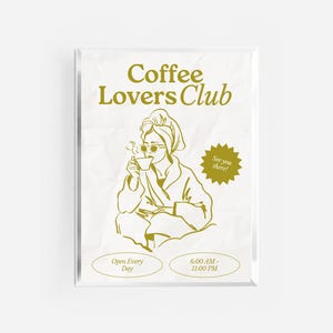 コーヒー クラブ キッチン プリント | キッチン ポスター | コーヒー ポスター | キッチン プリント | コーヒー ラバー クラブ ギフト | コーヒー バー ウォール アート | コーヒー アート |